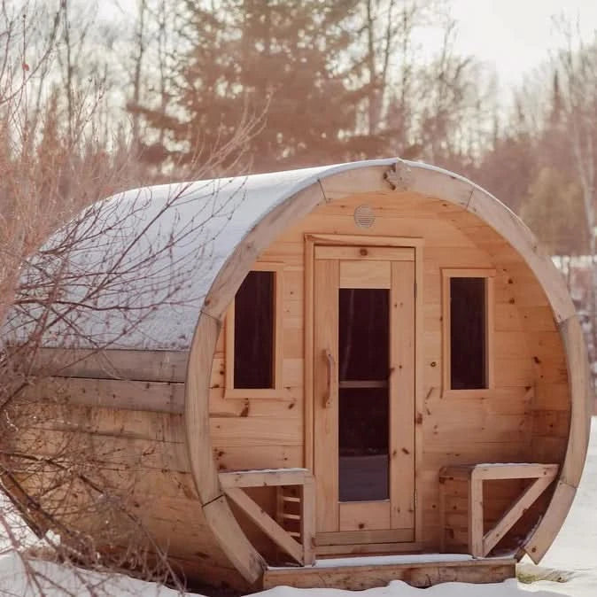 True North Saunas Saunas True North Schooner Canadian Made 2-8 Person Outdoor Traditional Barrel Sauna