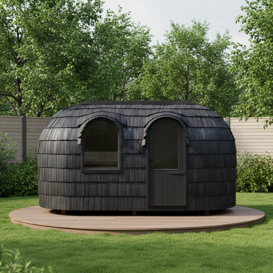 Iglucraft Saunas Black / Black Iglucraft Double Iglusauna 4-6 Person Outdoor Sauna