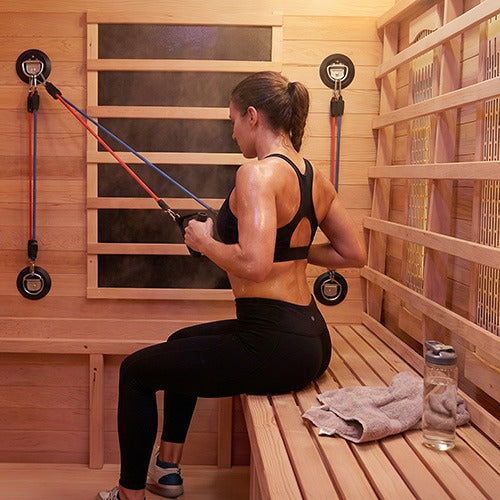 FitSauna Saunas FitSauna XL 3 Person Hemlock Infrared Sauna Cabin with Fitness System
