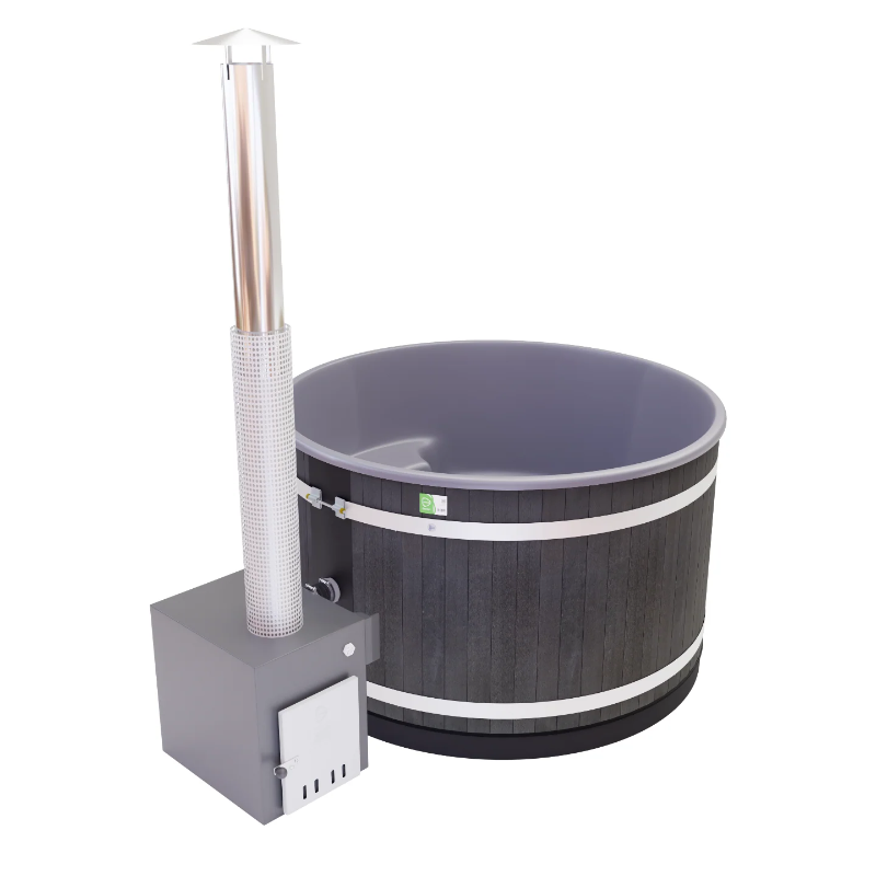 Almost Heaven Saunas & Hot Tubs Almost Heaven Pinnacle 4 Person Barrel Sauna & Almost Heaven Serenity 4 Person Wood Fired Hot Tub