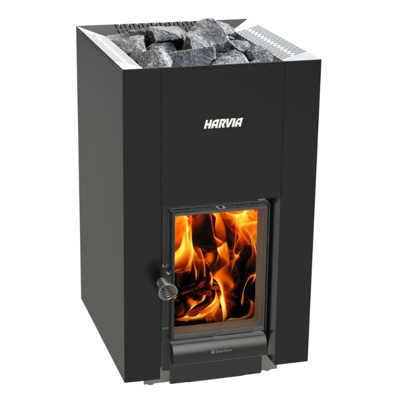 Harvia Heaters Harvia Linear 22 Green flame 15.7kW Wood Burning Sauna Stove