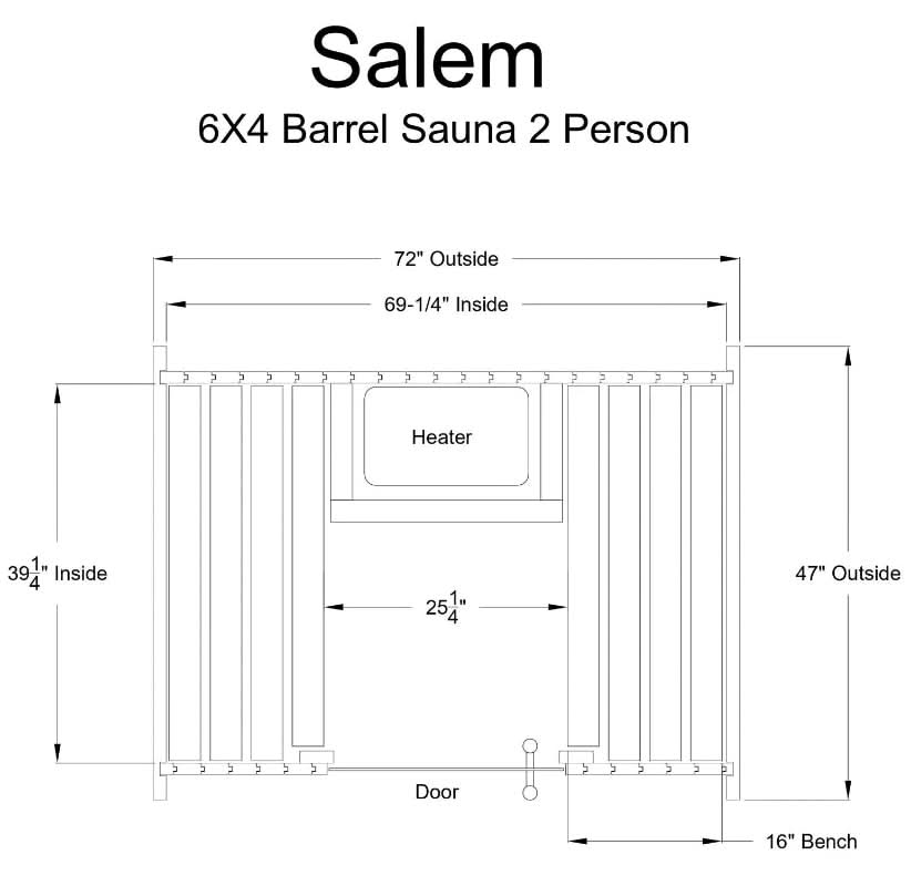Almost Heaven Saunas Almost Heaven Salem 2 Person Standard Barrel Sauna