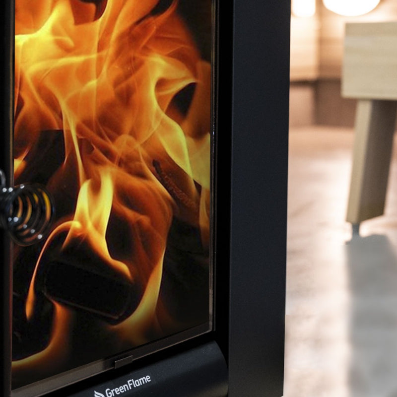 Harvia Heaters Harvia Linear 22 Greenflame 15.7kW ES Wood Burning Sauna Stove with Water Tank