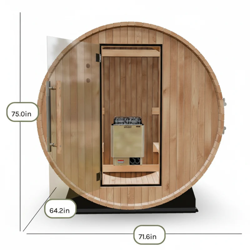 Almost Heaven Saunas & Showers Almost Heaven Salem 2 Person Barrel Sauna & Almost Heaven Ellipse Outdoor Shower