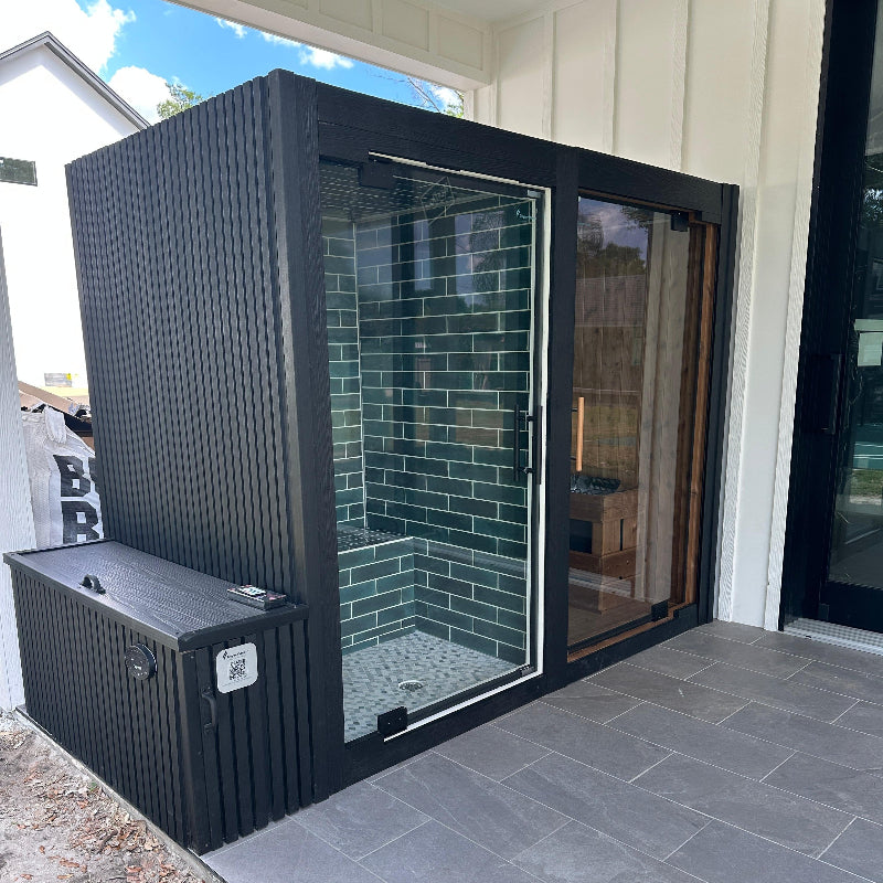 GeyserSteam Saunas GeyserSteam Minka 2 Person Outdoor/Indoor Hybrid Sauna & Steam Room Cabin