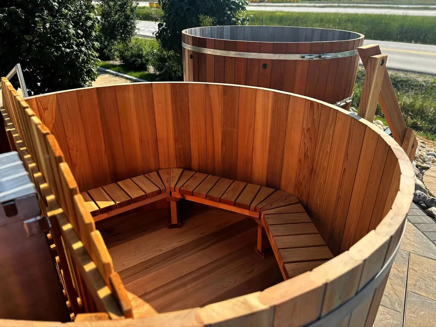 Northern Lights Hot Tubs Northern Lights 4 Person Wood Fired Hot Tub - Interior Stove