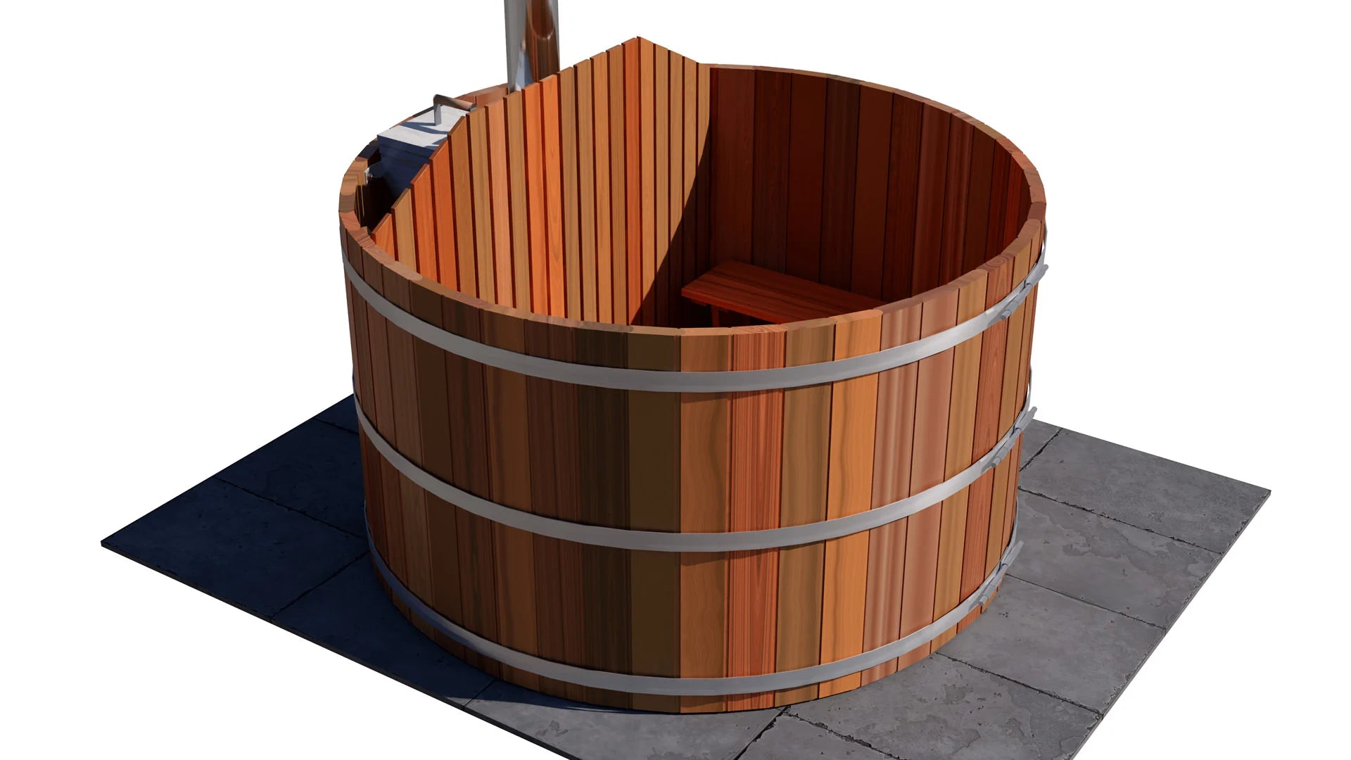 Northern Lights 4 Person Wood Fired Hot Tub - Interior Stove