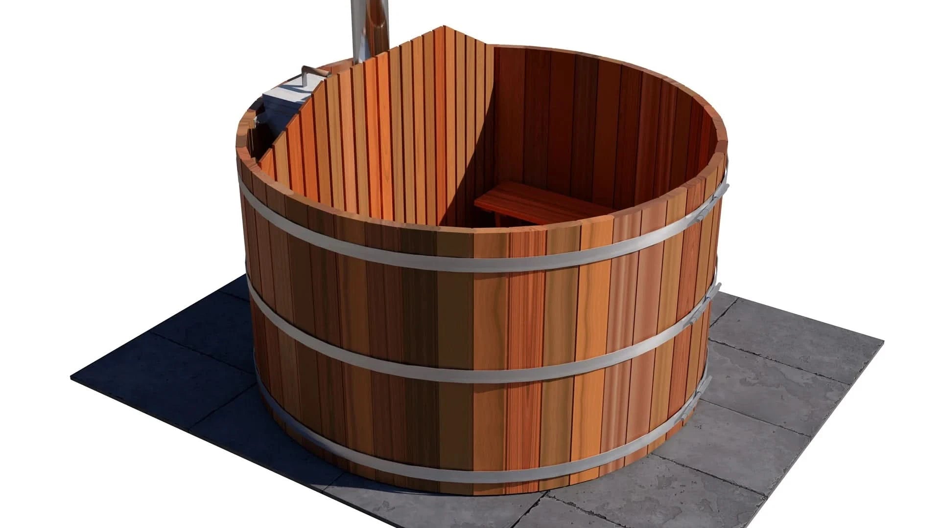 Northern Lights Hot Tubs Northern Lights 4 Person Wood Fired Hot Tub - Interior Stove