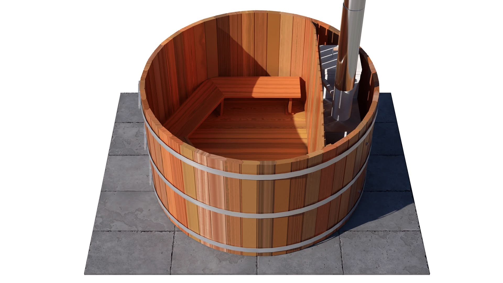 Northern Lights Hot Tubs Northern Lights 4 Person Wood Fired Hot Tub - Interior Stove