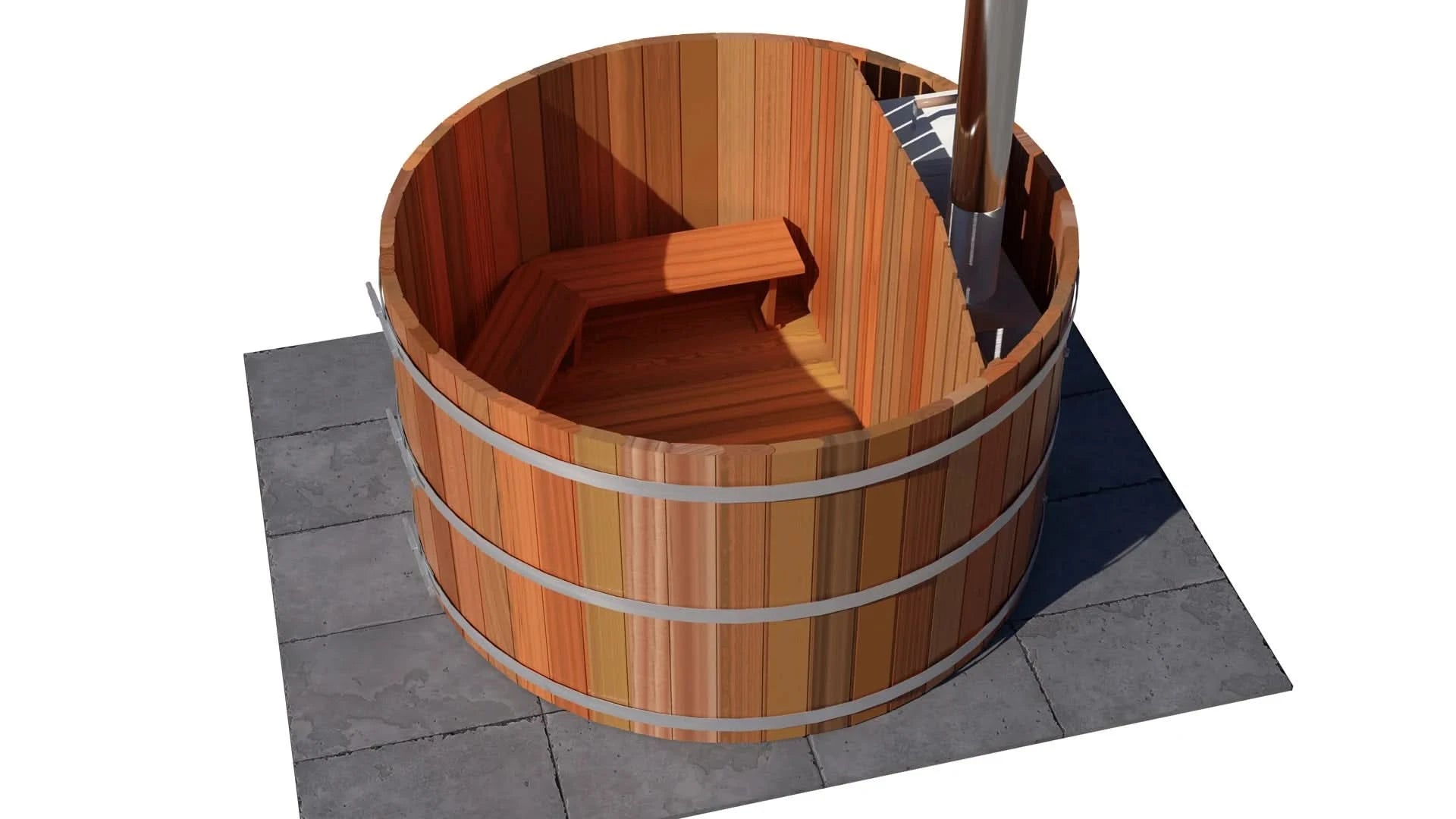 Northern Lights Hot Tubs Northern Lights 4 Person Wood Fired Hot Tub - Interior Stove