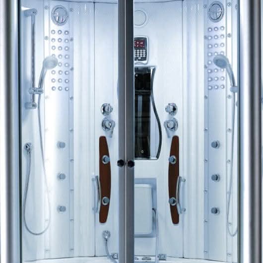 Mesa Showers Mesa WS-608A 2 Person Corner Steam Shower with Jetted Tub - 63" x 63" x 85"