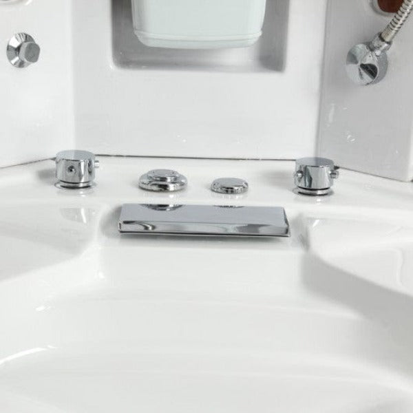 Mesa Showers Mesa WS-608P Steam Shower Tub Combo-63"x63"x85" (Blue Glass)