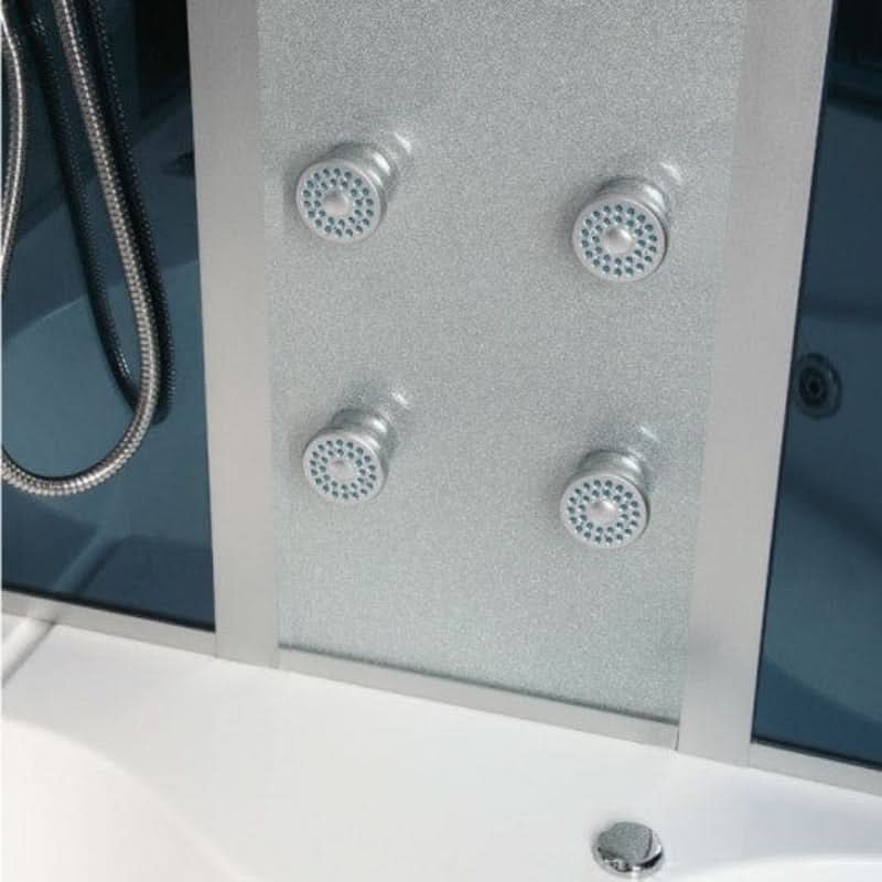 Mesa Showers Mesa WS-701A 2 Person Corner Steam Shower with Jetted Tub - 66"L x 66"W x 87"H (Blue Glass)