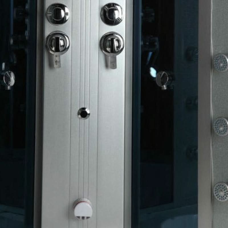 Mesa Showers Mesa WS-701A 2 Person Corner Steam Shower with Jetted Tub - 66"L x 66"W x 87"H (Blue Glass)