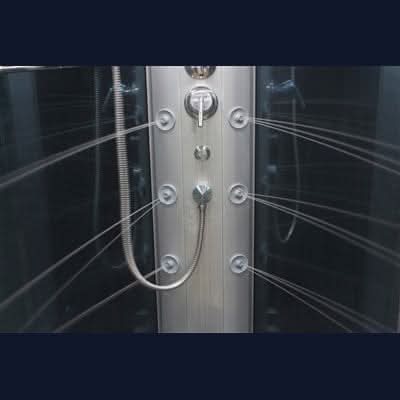 Mesa Showers Mesa WS-801L 1 Person Corner Steam Shower - 42"L x 42"W x 85"H (Blue Glass)