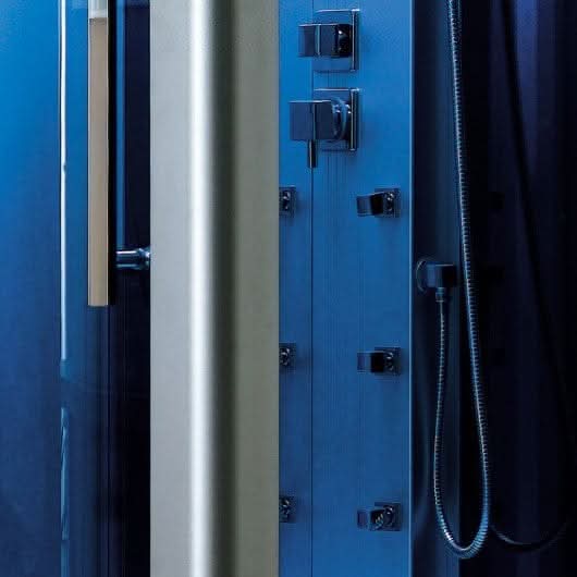 Mesa Showers Mesa WS-801L 1 Person Corner Steam Shower - 42"L x 42"W x 85"H (Blue Glass)