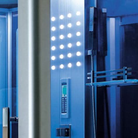 Mesa Showers Mesa WS-802L 1 Person Walk-In Steam Shower - 45"W x 32"D x 85"H (Blue Glass)