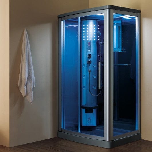 Mesa Showers Mesa WS-802L 1 Person Walk-In Steam Shower - 45"W x 32"D x 85"H (Blue Glass)