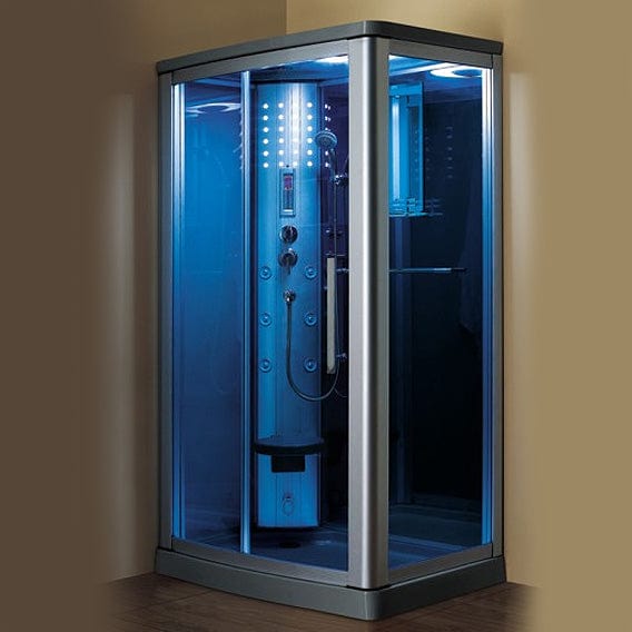 Mesa Showers Mesa WS-802L 1 Person Walk-In Steam Shower - 45"W x 32"D x 85"H (Blue Glass)