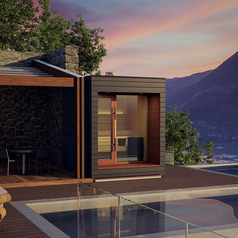 Auroom Saunas Auroom Natura Modern Outdoor Sauna with Changing Room