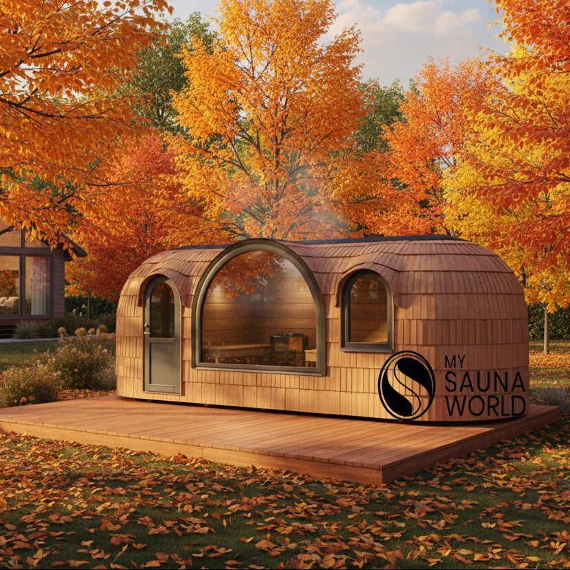 Iglucraft Saunas Iglucraft Panoramic Iglusauna 6 Person Wood Fired Outdoor Sauna