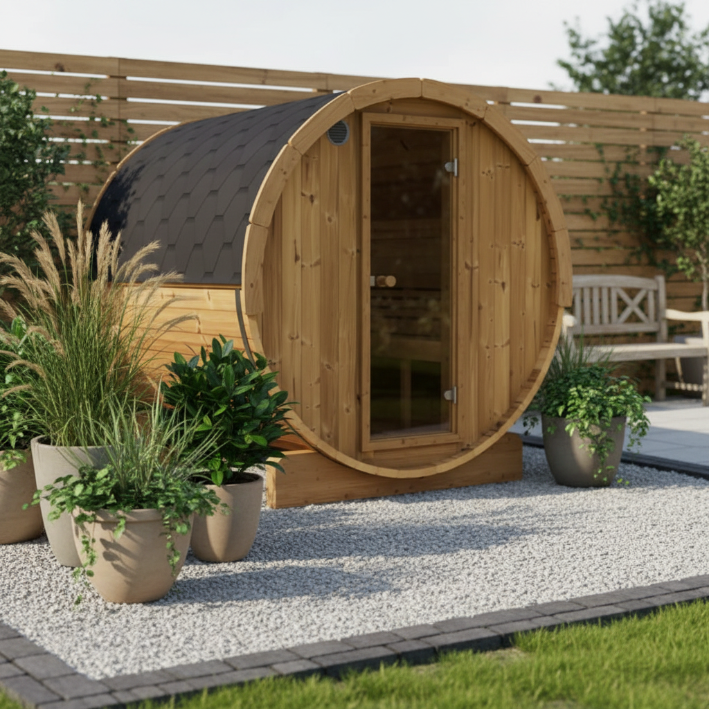 Forever Saunas Thermally Treated 6 Person Outdoor Traditional Barrel Sauna