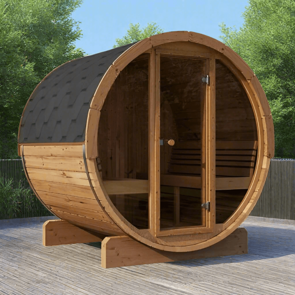 SaunaLife Saunas SaunaLife Model E8G 6 Person Sauna Barrel w/ Glass Front