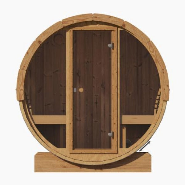 SaunaLife Saunas SaunaLife Model E7G 4 Person Barrel Sauna With Glass Front