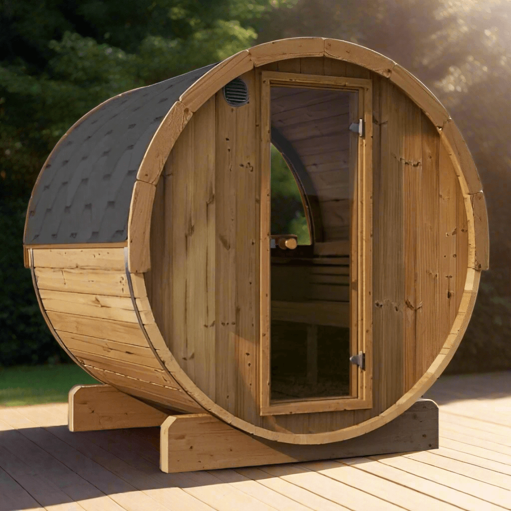 SaunaLife Saunas SaunaLife Model E7W 4 Person Sauna Barrel - Window