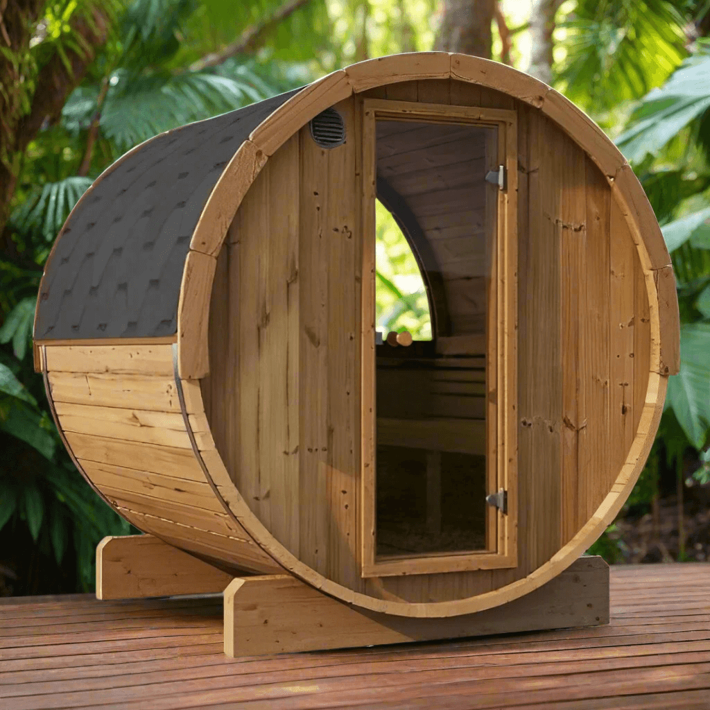 SaunaLife Saunas SaunaLife Model E7W 4 Person Sauna Barrel - Window