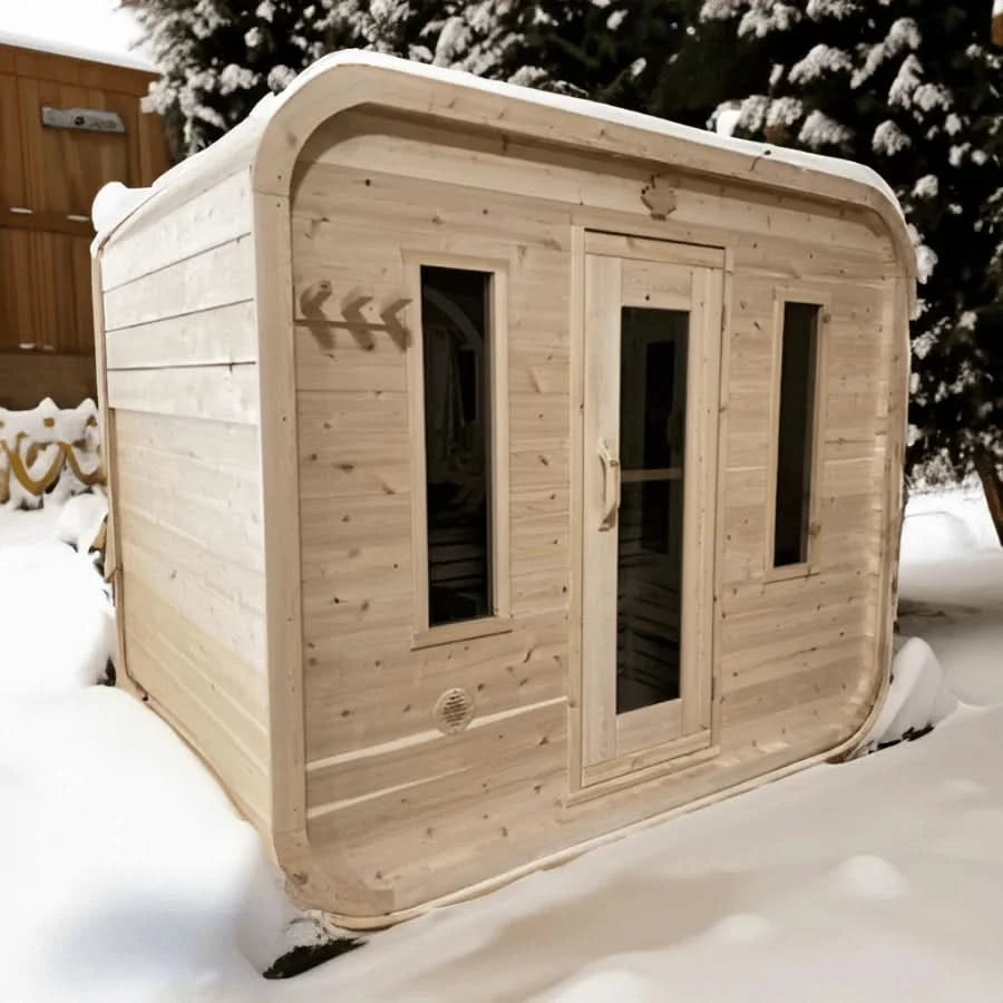 True North Saunas Saunas True North Canadian Made Quattro 4-5 Person Outdoor Traditional Cedar Cube Sauna