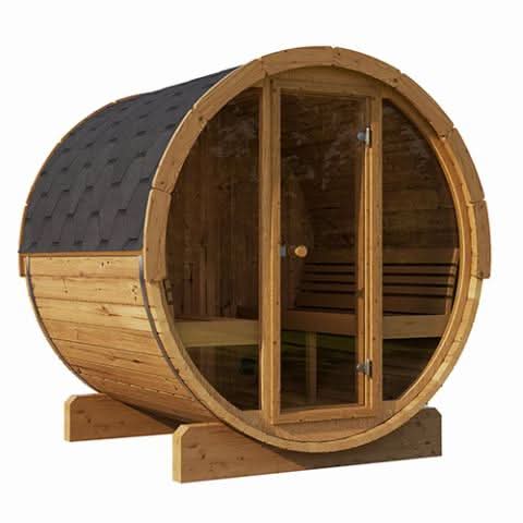 Forever Saunas Saunas Forever Saunas 6 Person with Glass Window Barrel Sauna Detox Package