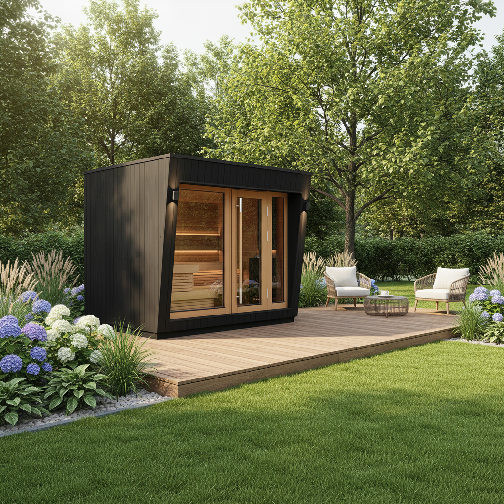 Saunum Saunas Saunum AirCube Space 5-Person Outdoor Cabin Sauna