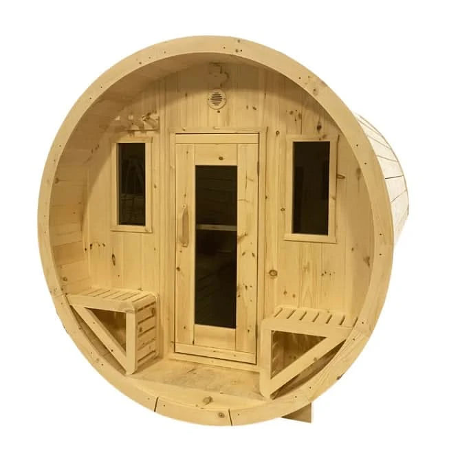 True North Saunas Saunas True North Canadian Made 4-6 Person 8' Long Outdoor Traditional Barrel Sauna