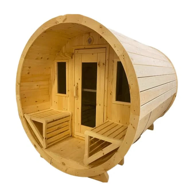 True North Saunas Saunas True North Canadian Made 6-8 Person 9' Long Outdoor Traditional Barrel Sauna
