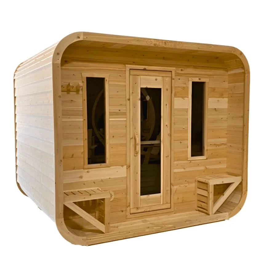 True North Saunas Saunas True North Canadian Made Quattro 4-5 Person Outdoor Traditional Cedar Cube Sauna