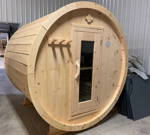 True North Saunas Saunas True North Canadian Made 2-4 Person 6' Long Outdoor Traditional Barrel Sauna