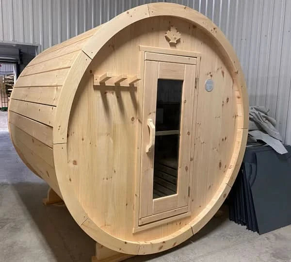 True North Saunas Saunas True North Canadian Made 2-4 Person 6' Long Outdoor Traditional Barrel Sauna
