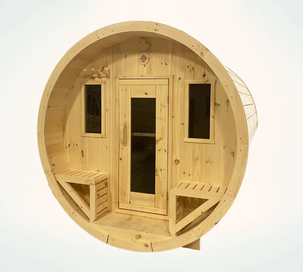 True North Saunas Saunas True North Canadian Made 2-4 Person 6' Long Outdoor Traditional Barrel Sauna