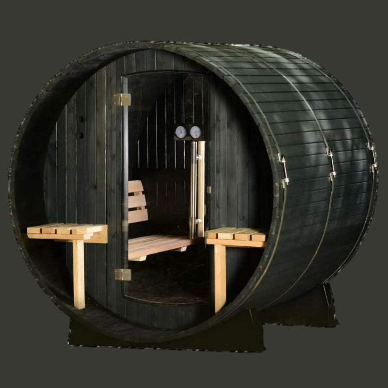 Almost Heaven Saunas Almost Heaven 6′ x 5+2′ Fairmont 4-person Barrel Sauna