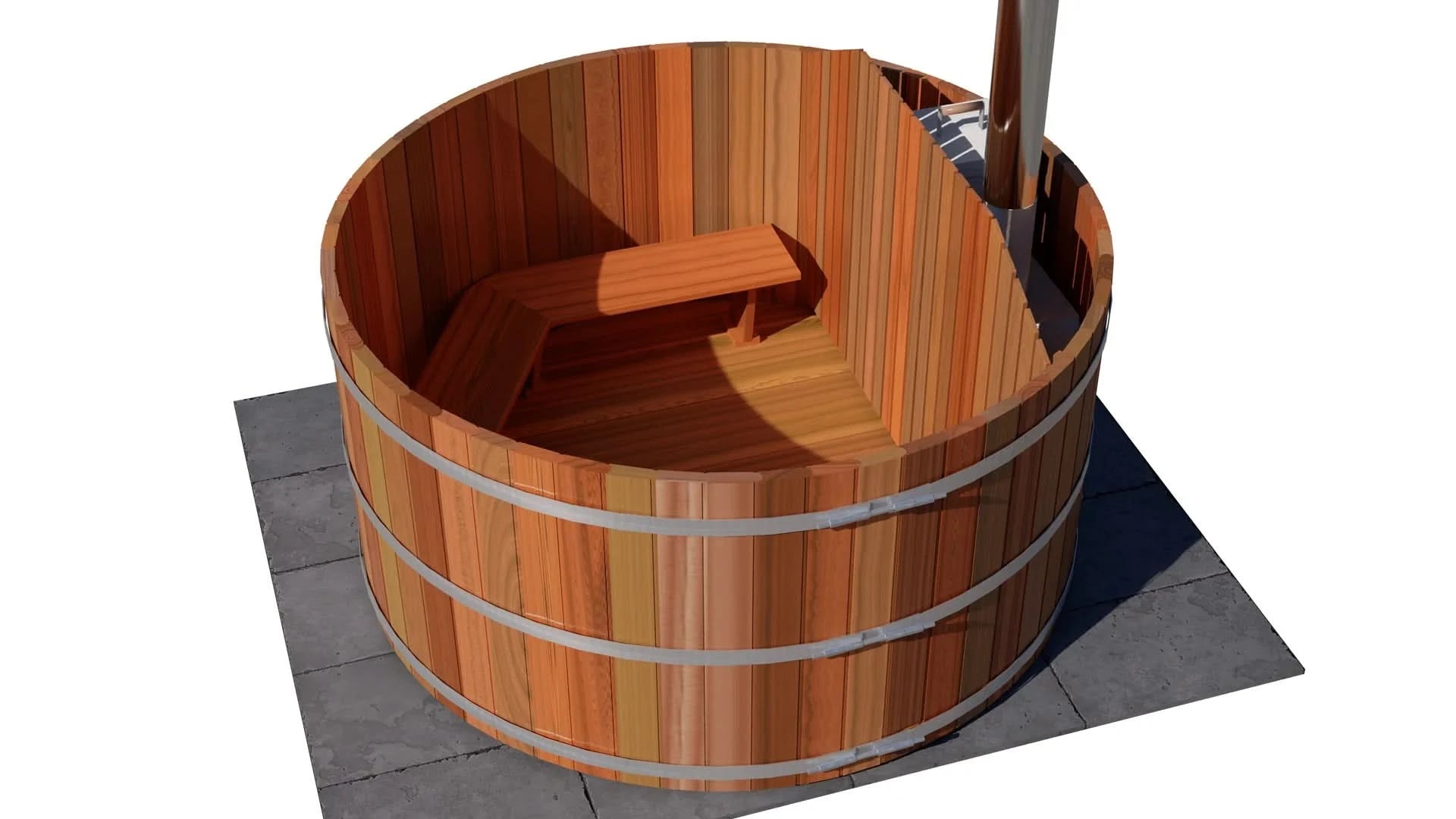 Northern Lights Hot Tubs Northern Lights 6 Person Wood Fired Hot Tub - Interior Stove