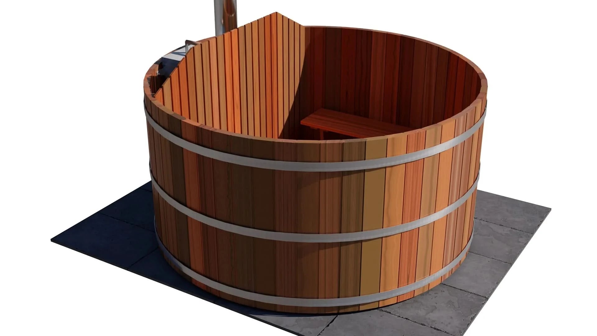 Northern Lights Hot Tubs Northern Lights 6 Person Wood Fired Hot Tub - Interior Stove