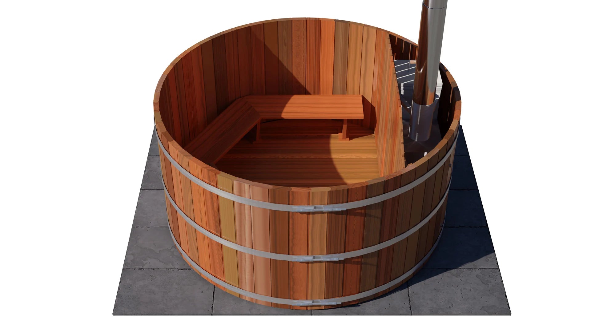 Northern Lights Hot Tubs Northern Lights 6 Person Wood Fired Hot Tub - Interior Stove