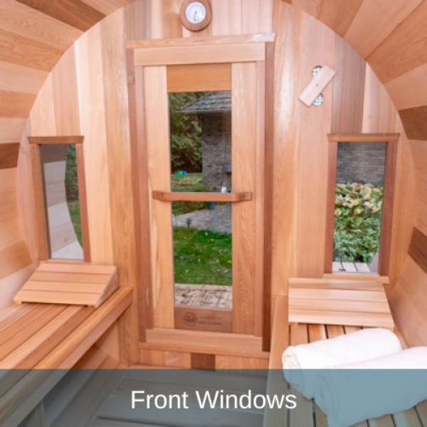 Dundalk LeisureCraft Saunas Dundalk LeisureCraft Clear Cedar Panoramic View 6 Person Barrel Sauna