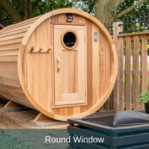 Dundalk LeisureCraft Saunas Dundalk LeisureCraft Clear Cedar Panoramic View 6 Person Barrel Sauna