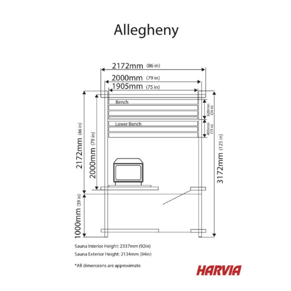 Almost Heaven Saunas Almost Heaven Allegheny 6 Person Cabin Sauna