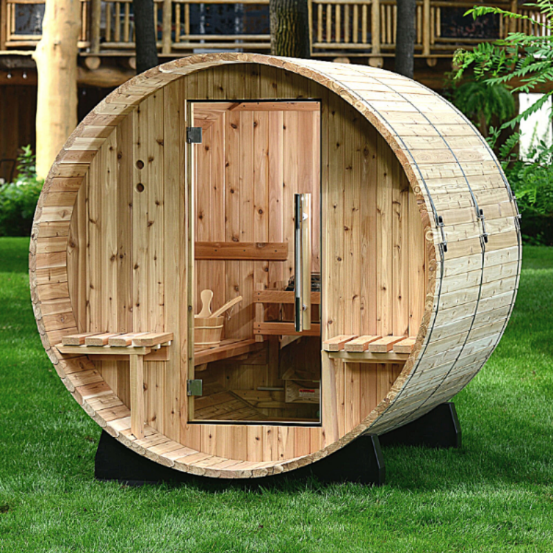 Almost Heaven Outdoor Sauna Almost Heaven Audra 2-4 Person Canopy Barrel Sauna