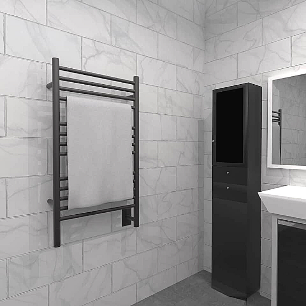 Amba Jeeves C-STRAIGHT Heated Towel Rack - My Sauna World