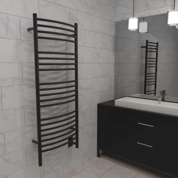 Amba Towel Racks DCO - Oil-Rubbed Bronze Amba Jeeves Model D Curved 20 Bar Hardwired Towel Warmer