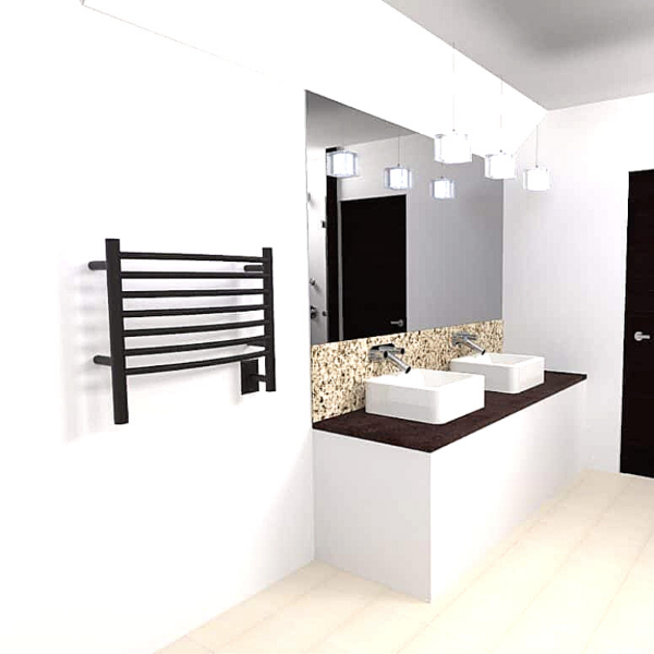 Amba Towel Racks Amba Jeeves Model H Curved 7 Bar Hardwired Towel Warmer